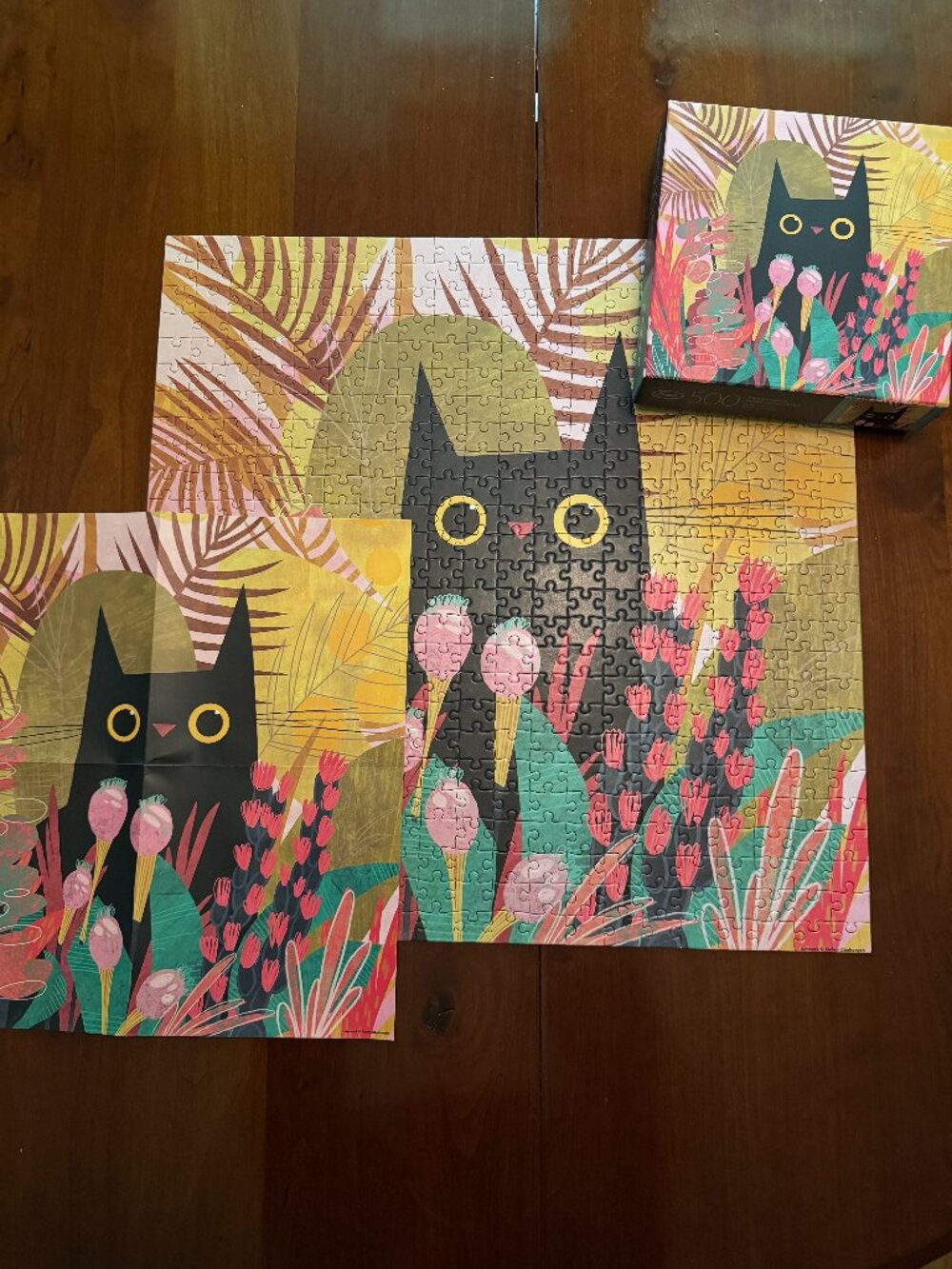 BLACK CAT by Karen Obuhanych 500 Piece Jigsaw Puzzle Genuine Fred - 20" X 20"